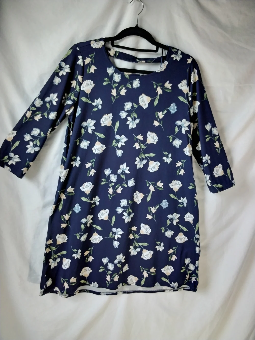 nine britton Navy Blue Floral Shift Dress